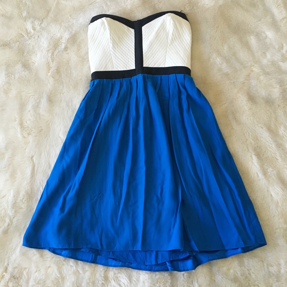 Parker Blue & White Cocktail Dress